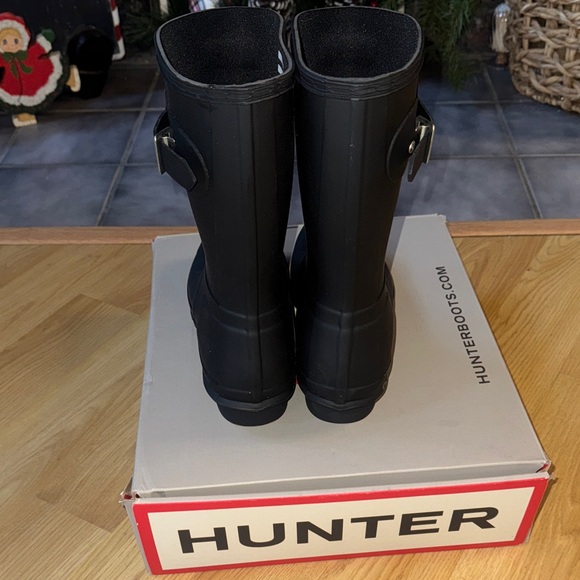 HUNTER NEW size 10 short black rain boots rainboots - Picture 4 of 9